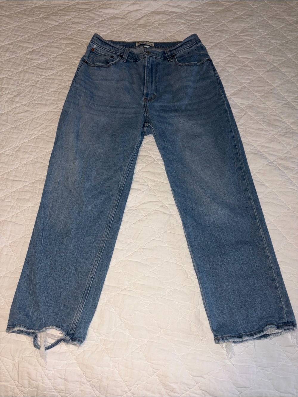 Abercrombie & Fitch Light Wash Ankle Straight Leg Jeans 30S Curve Love